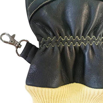 Cow Grain Structural Fire Fighting Gloves EN659 Wristlet With Kunckle Pad