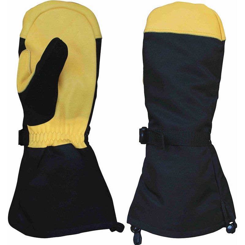 Mitten style Leather Ski Gloves Waterproof 3M Insulation Inserted